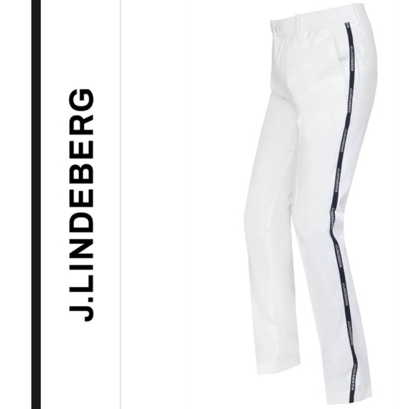 J.Lindeberg Stuart Stripe Golf Pants White, Size 30/32 - Picture 1 of 11